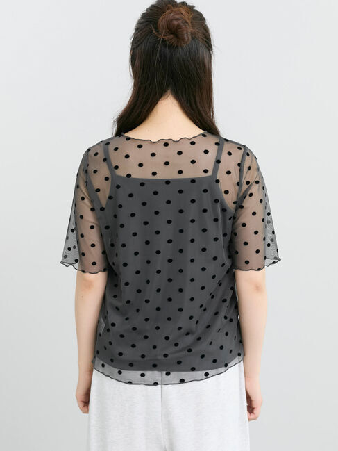 Samansa Mos2「◆フロッキードットプルオーバー&キャミ」|Tシャツ・カットソー|
