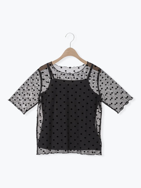 Samansa Mos2「◆フロッキードットプルオーバー&キャミ」|Tシャツ・カットソー|
