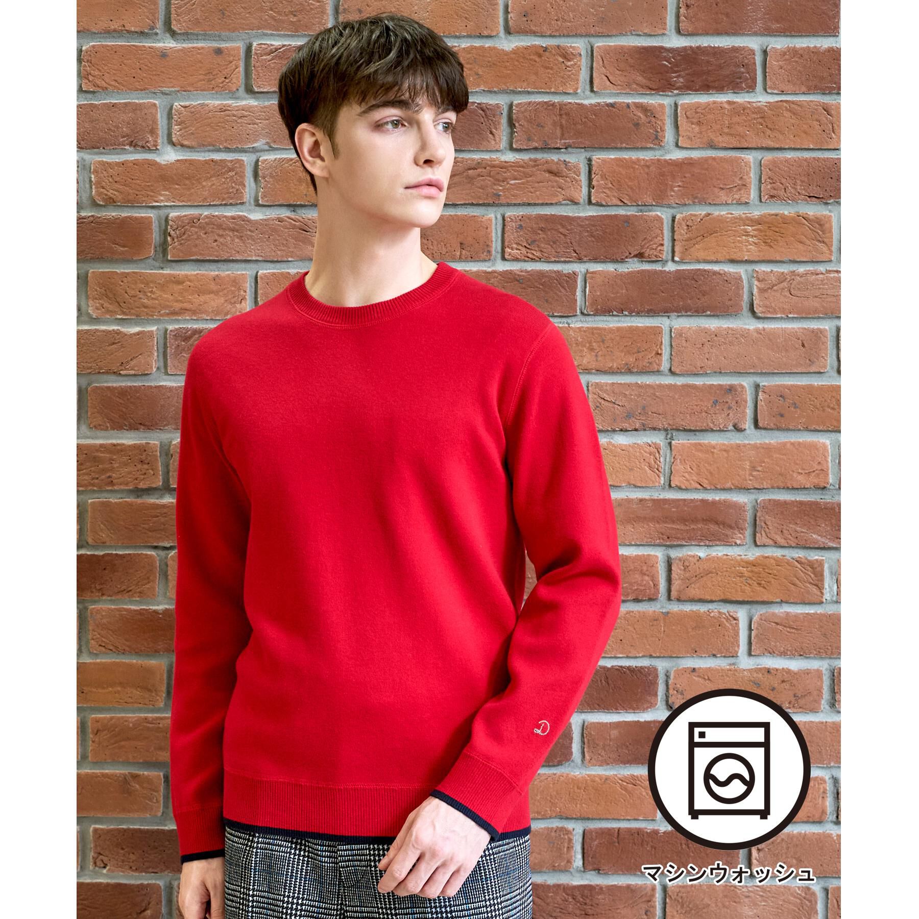 DRESSTERIOR「【6色展開/洗濯機可】コットンカシミヤ スムースニット」|ニット・セーター|ボルドー(064)