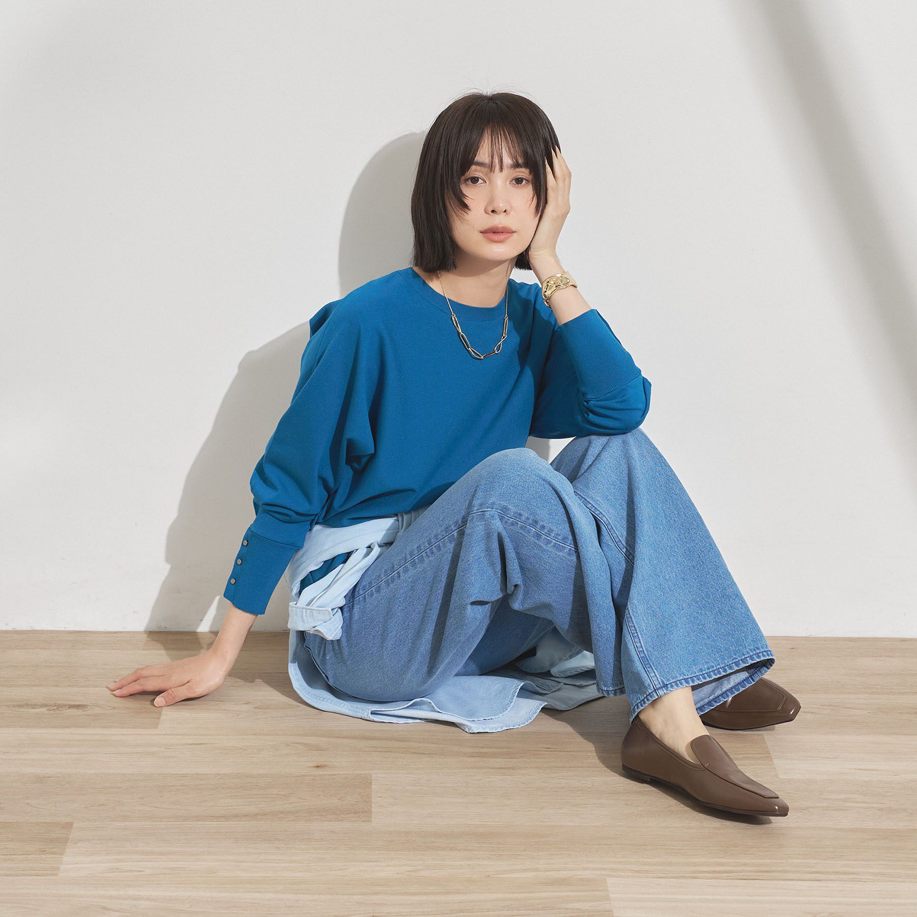 INDIVI「【選べる6色／ストレッチ◎】きれいめドルマンスリーブニット」|ニット・セーター|