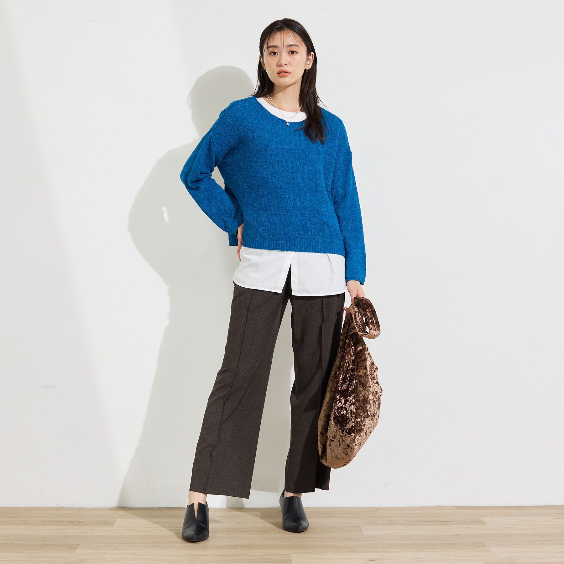 INDIVI「【レイヤードにおすすめ】シャツコンビ ロングTシャツ」|Tシャツ・カットソー|