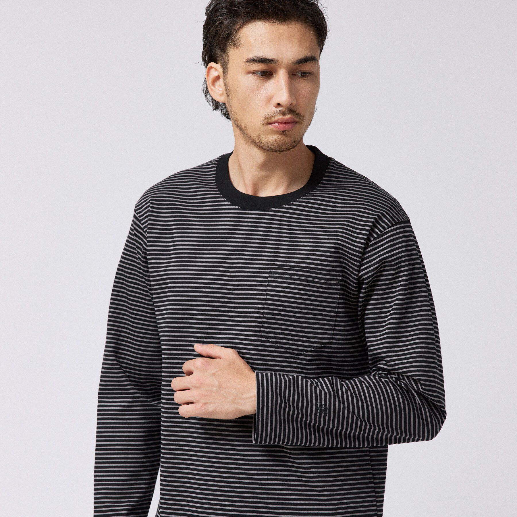 TAKEO KIKUCHI「シルケット ボーダー 長袖 Tシャツ」|Tシャツ・カットソー|