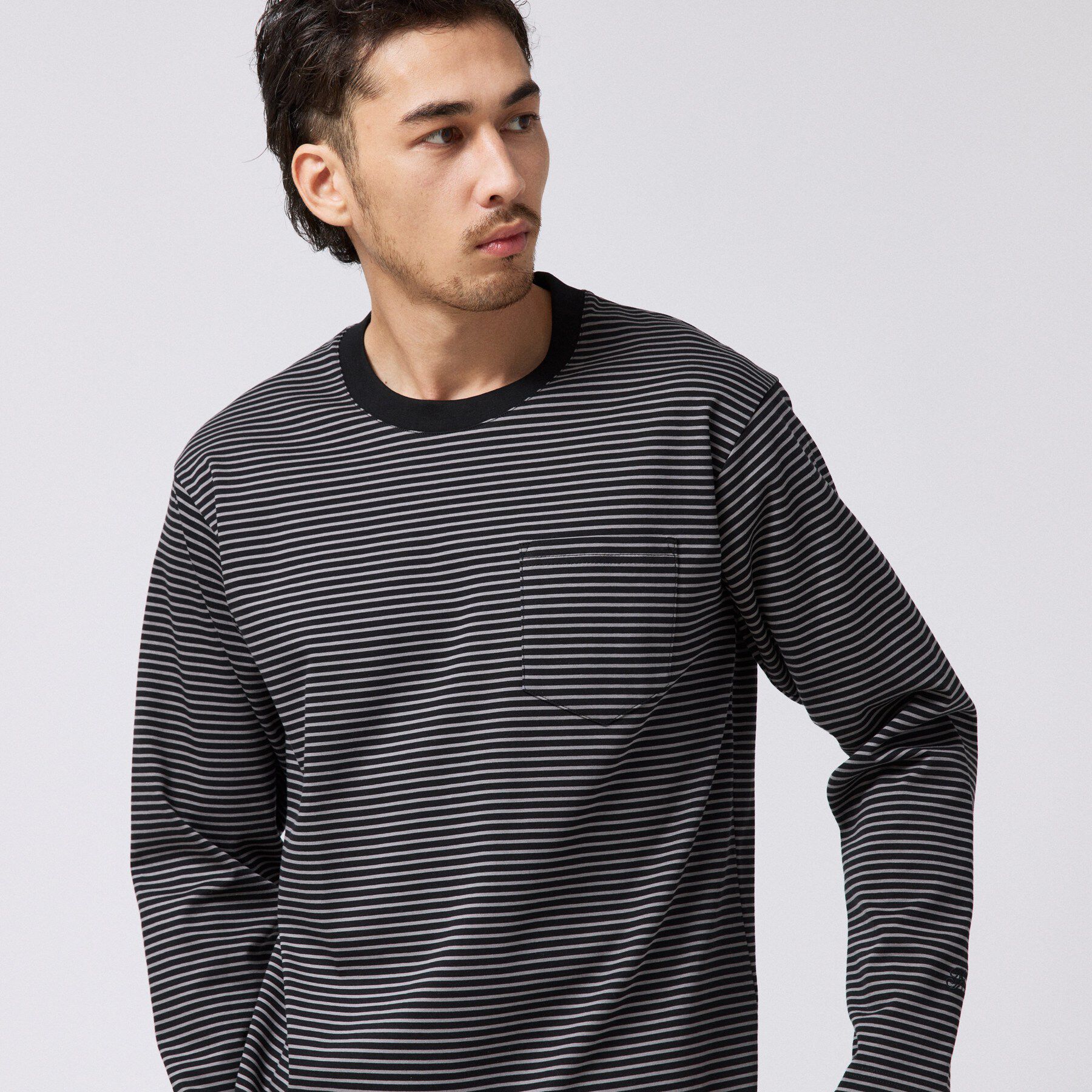 TAKEO KIKUCHI「シルケット ボーダー 長袖 Tシャツ」|Tシャツ・カットソー|