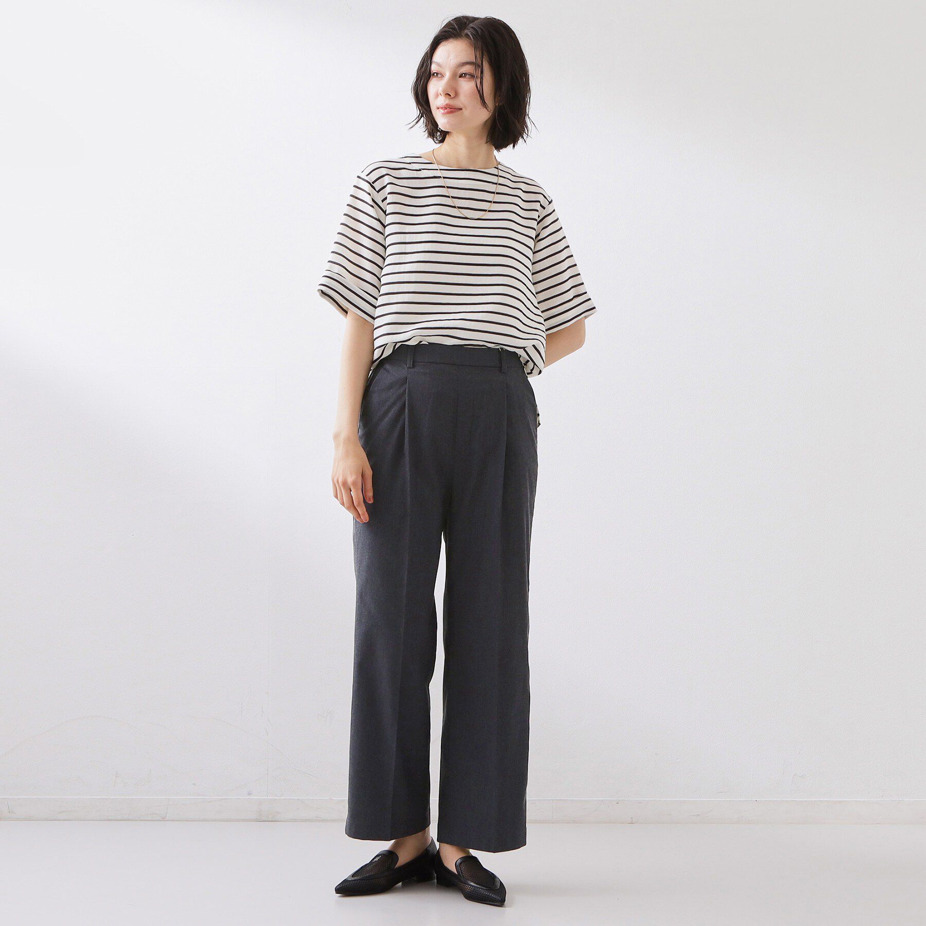 THE SHOP TK「【XS-XL/着丈選べる】心地よいストレッチワイドパンツ」|その他|