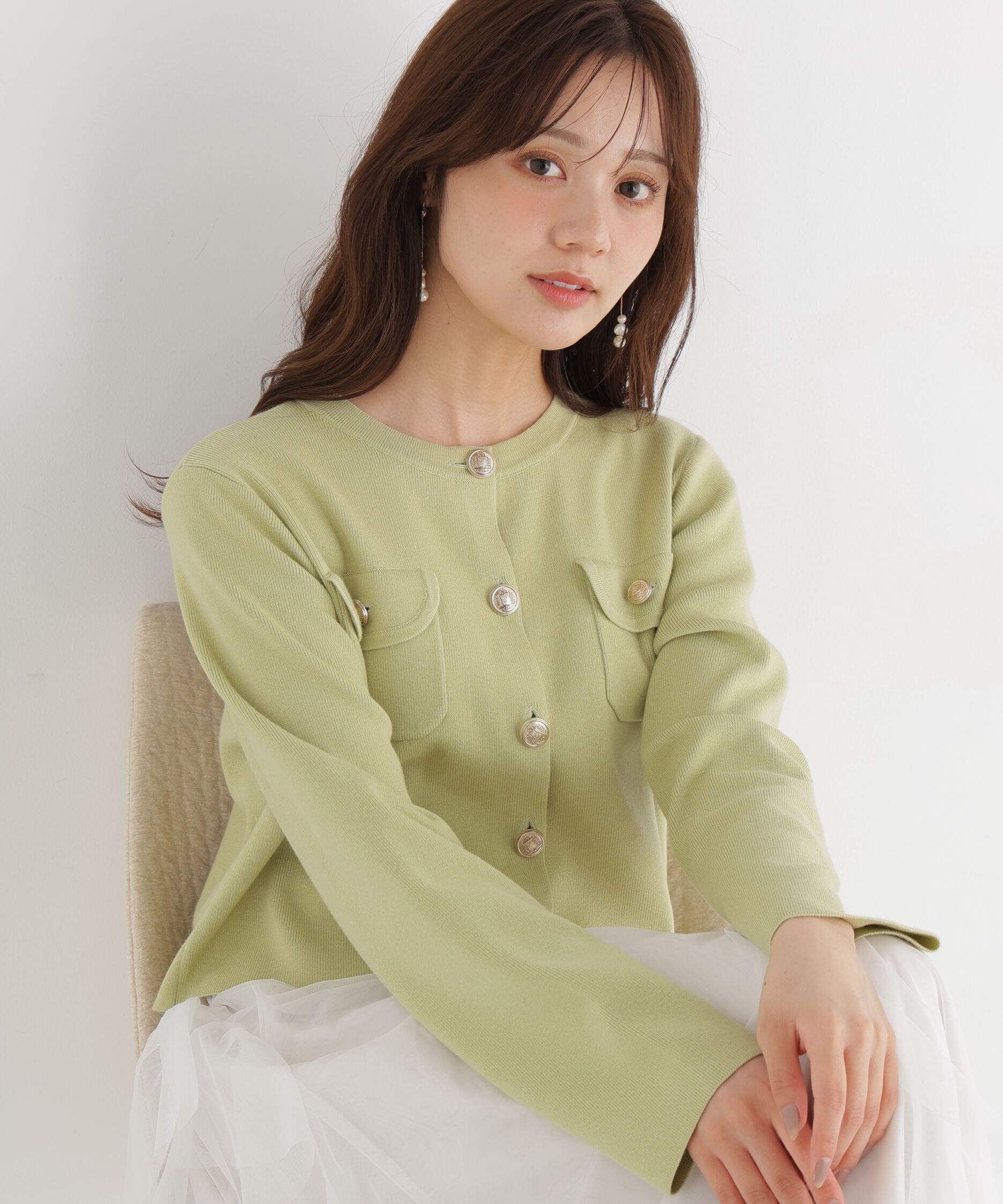 PROPORTION BODY DRESSING「シルク混カーディガン」|カーディガン|ライム