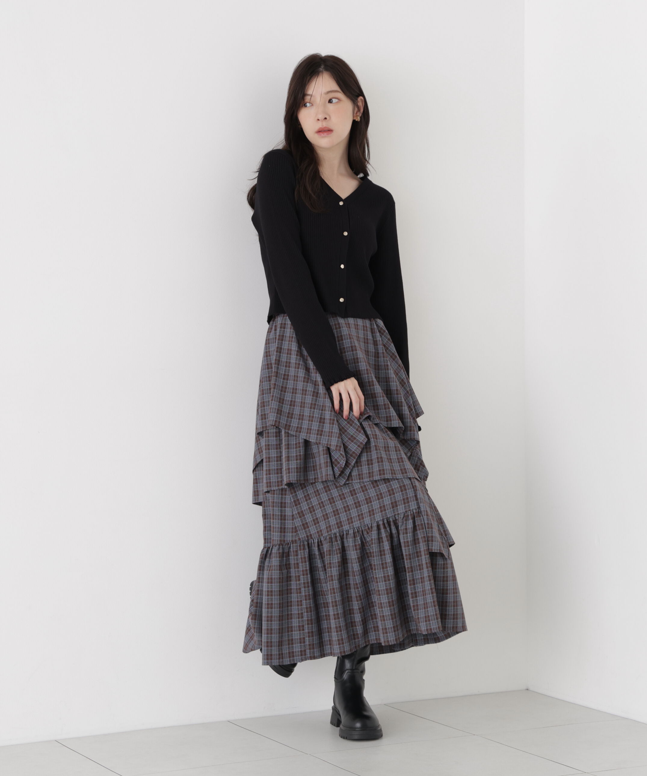 PROPORTION BODY DRESSING「ニュアンス釦ニットカーディガン」|カーディガン|
