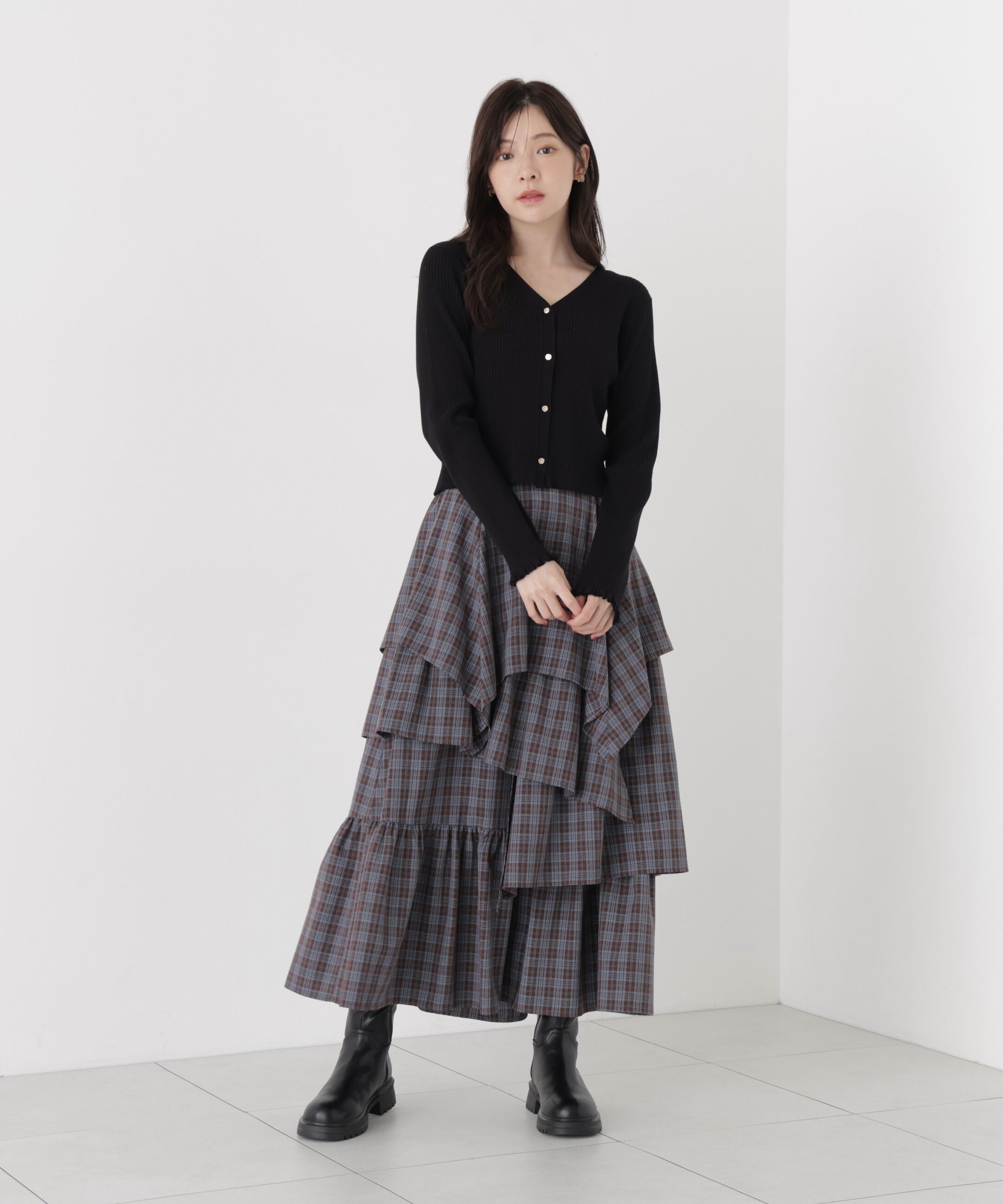 PROPORTION BODY DRESSING「ニュアンス釦ニットカーディガン」|カーディガン|