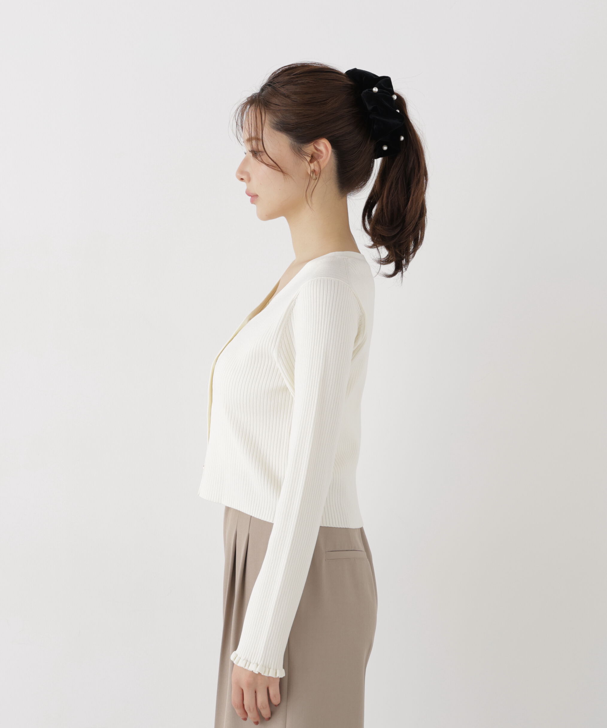 PROPORTION BODY DRESSING「ニュアンス釦ニットカーディガン」|カーディガン|
