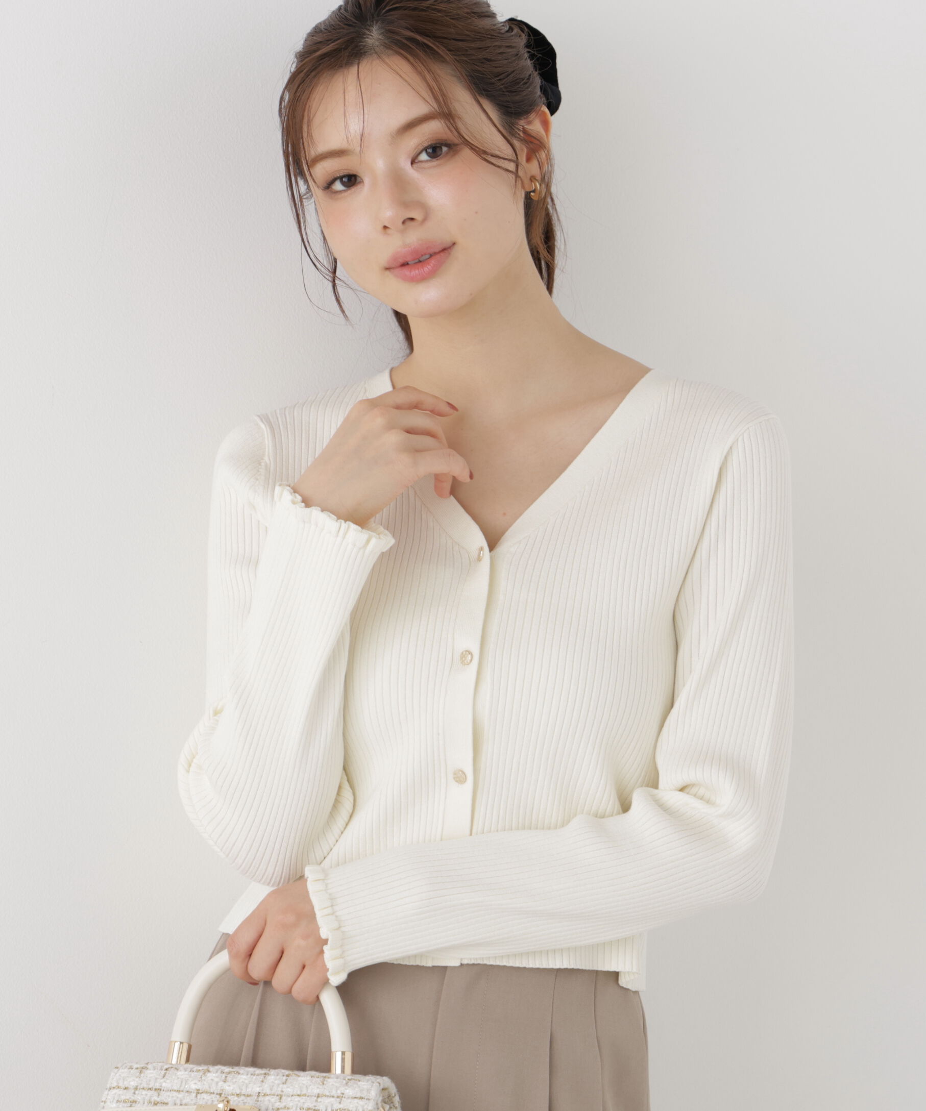 PROPORTION BODY DRESSING「ニュアンス釦ニットカーディガン」|カーディガン|
