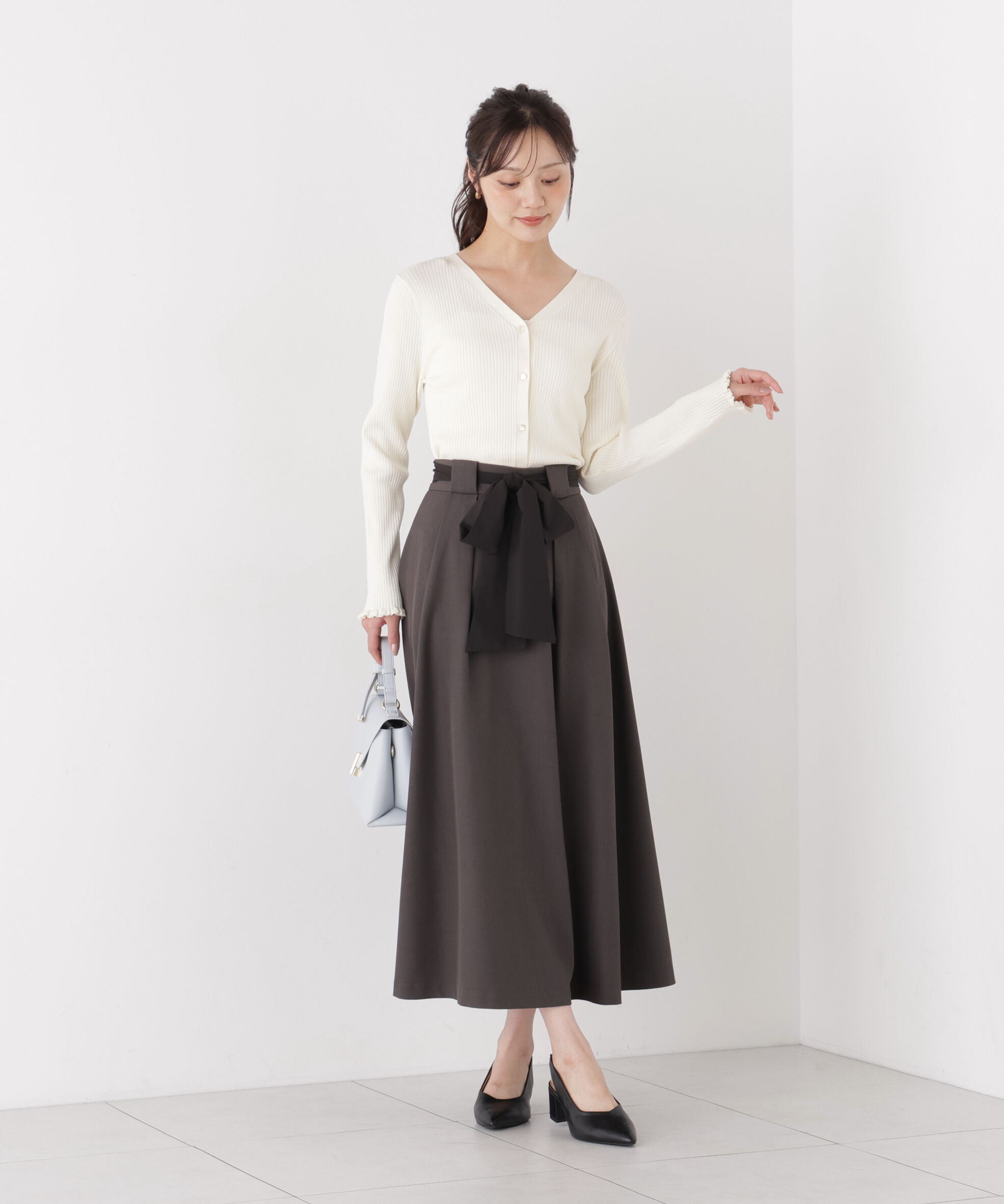 PROPORTION BODY DRESSING「ニュアンス釦ニットカーディガン」|カーディガン|