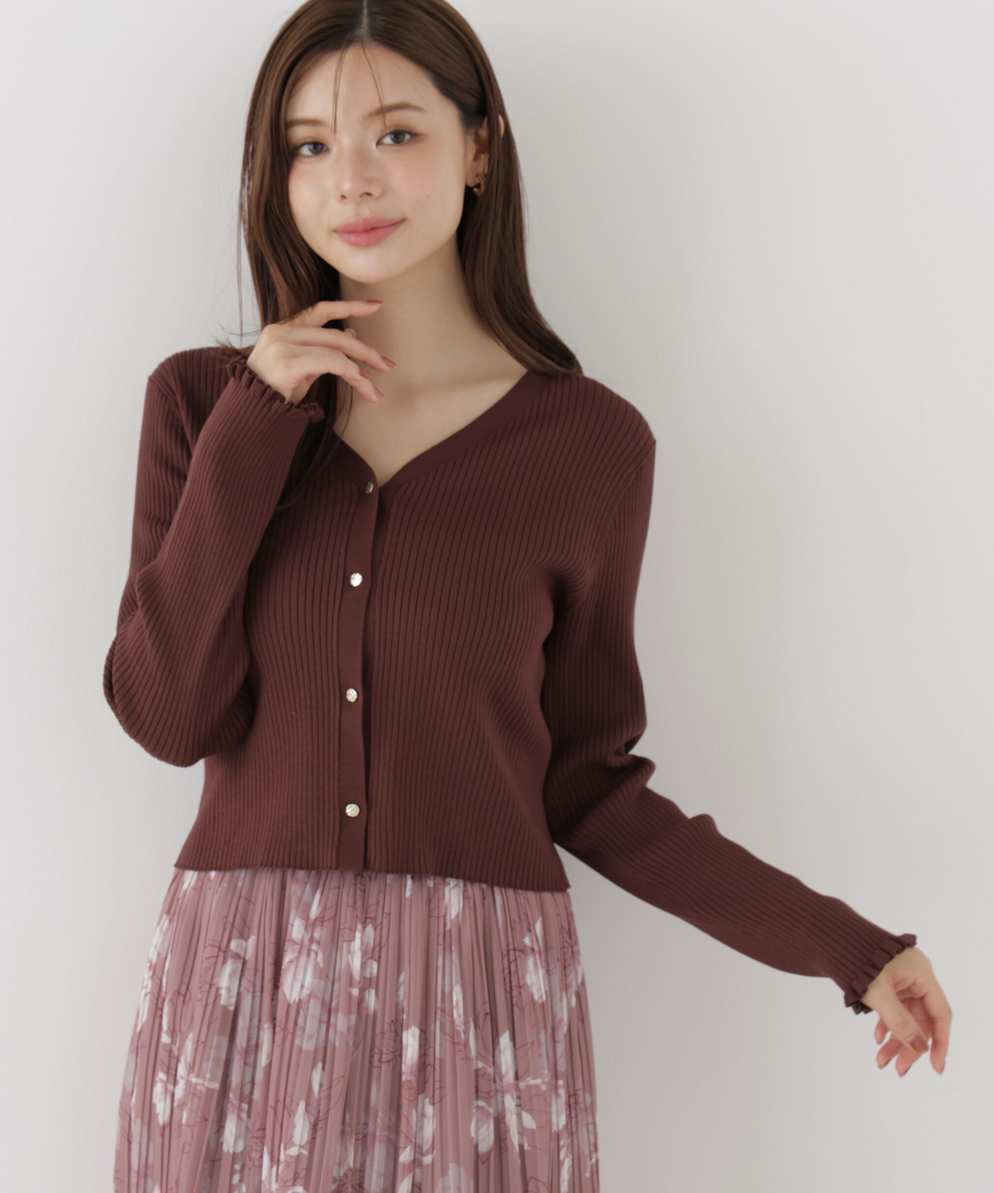 PROPORTION BODY DRESSING「ニュアンス釦ニットカーディガン」|カーディガン|