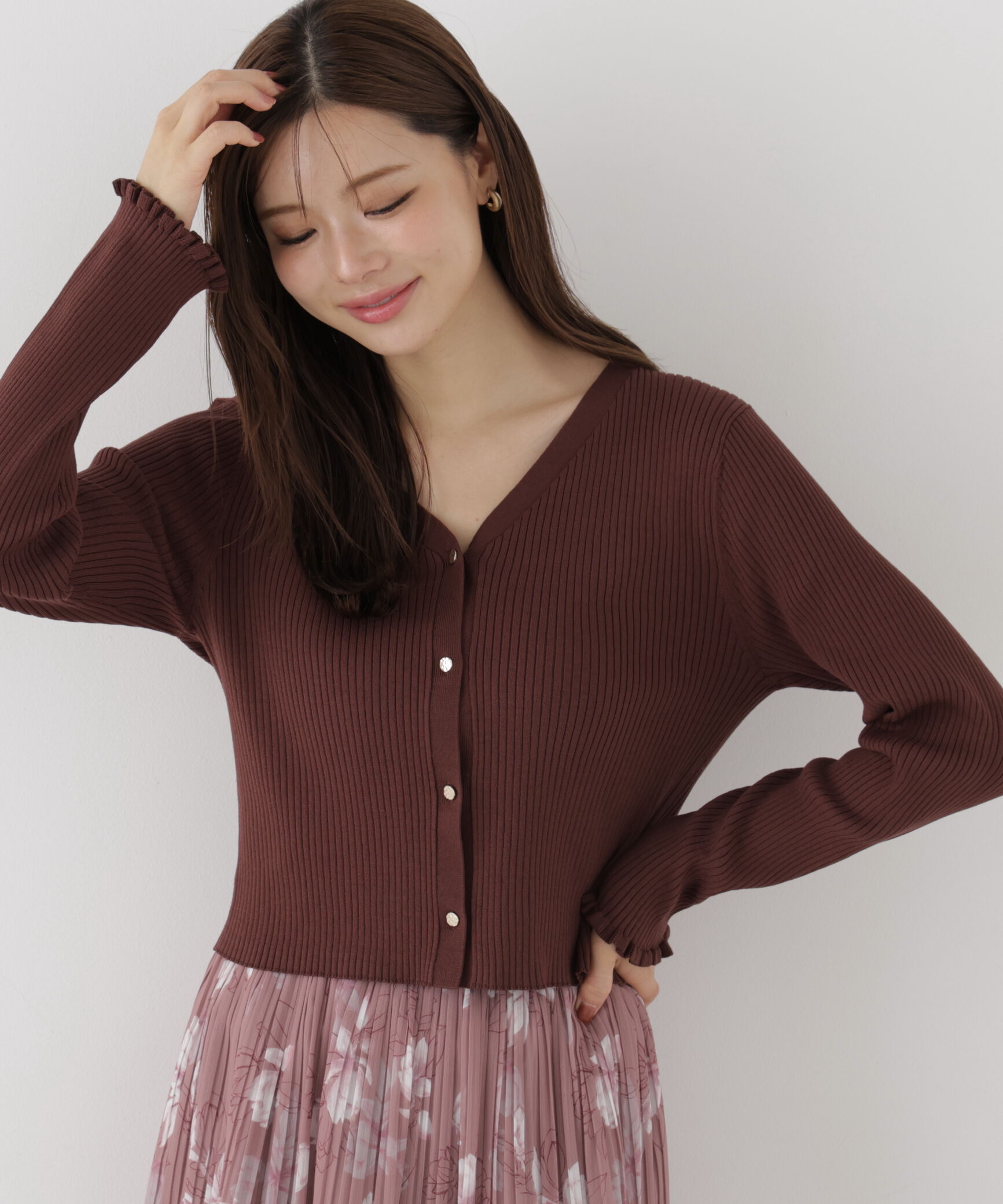 PROPORTION BODY DRESSING「ニュアンス釦ニットカーディガン」|カーディガン|