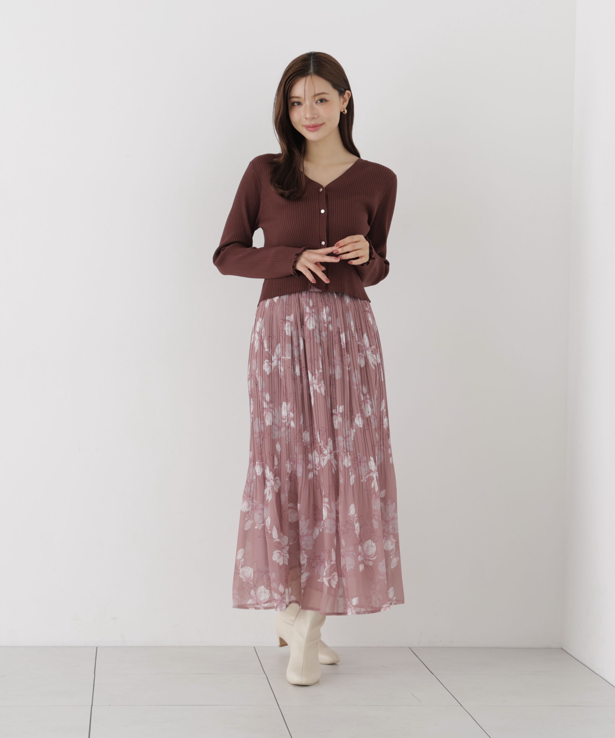 PROPORTION BODY DRESSING「ニュアンス釦ニットカーディガン」|カーディガン|