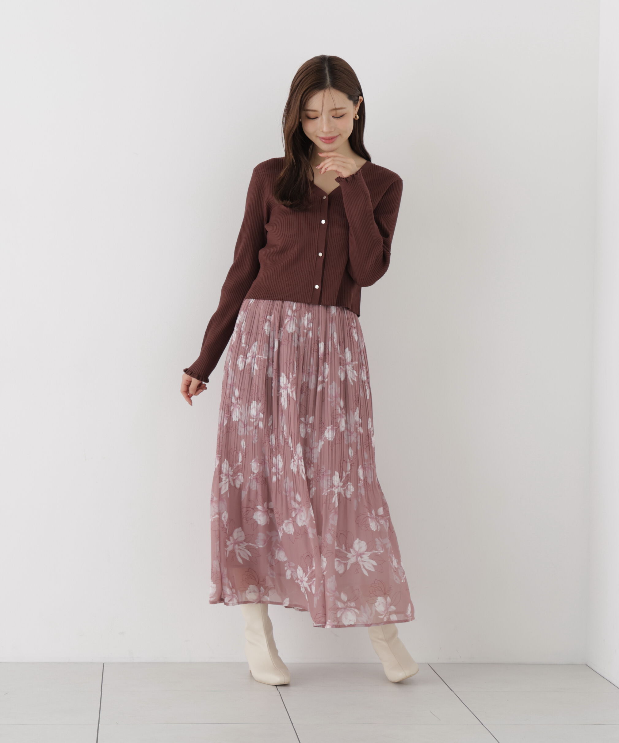 PROPORTION BODY DRESSING「ニュアンス釦ニットカーディガン」|カーディガン|
