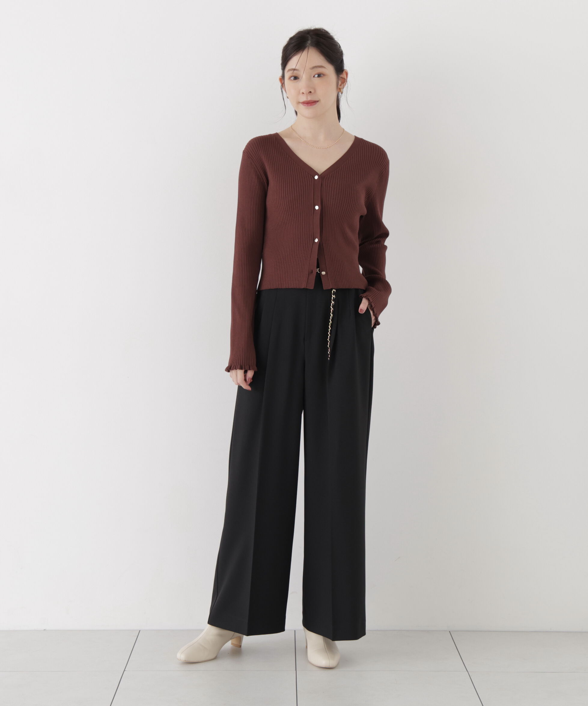 PROPORTION BODY DRESSING「ニュアンス釦ニットカーディガン」|カーディガン|