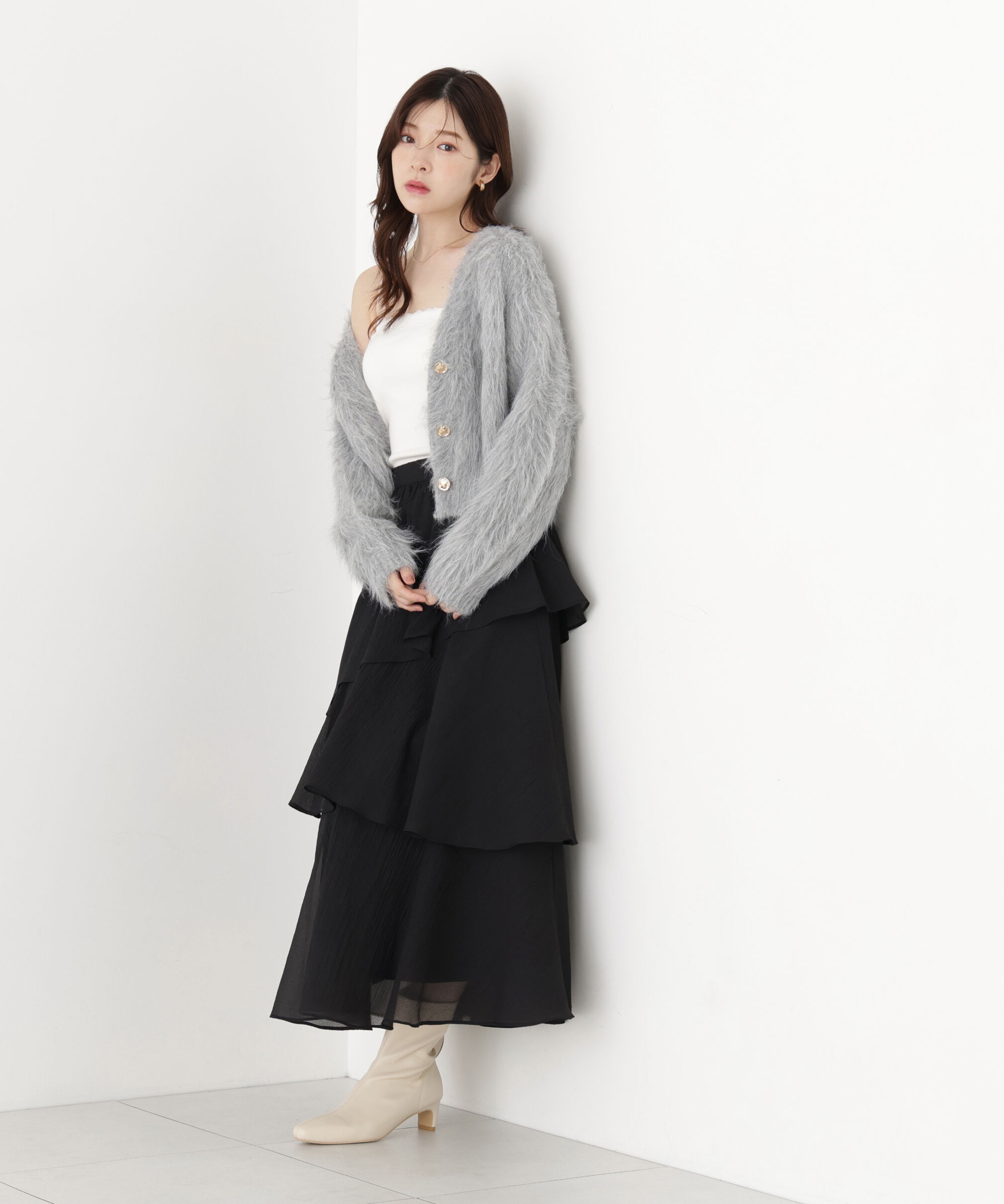 PROPORTION BODY DRESSING「シャギーショートカーディガン」|カーディガン|