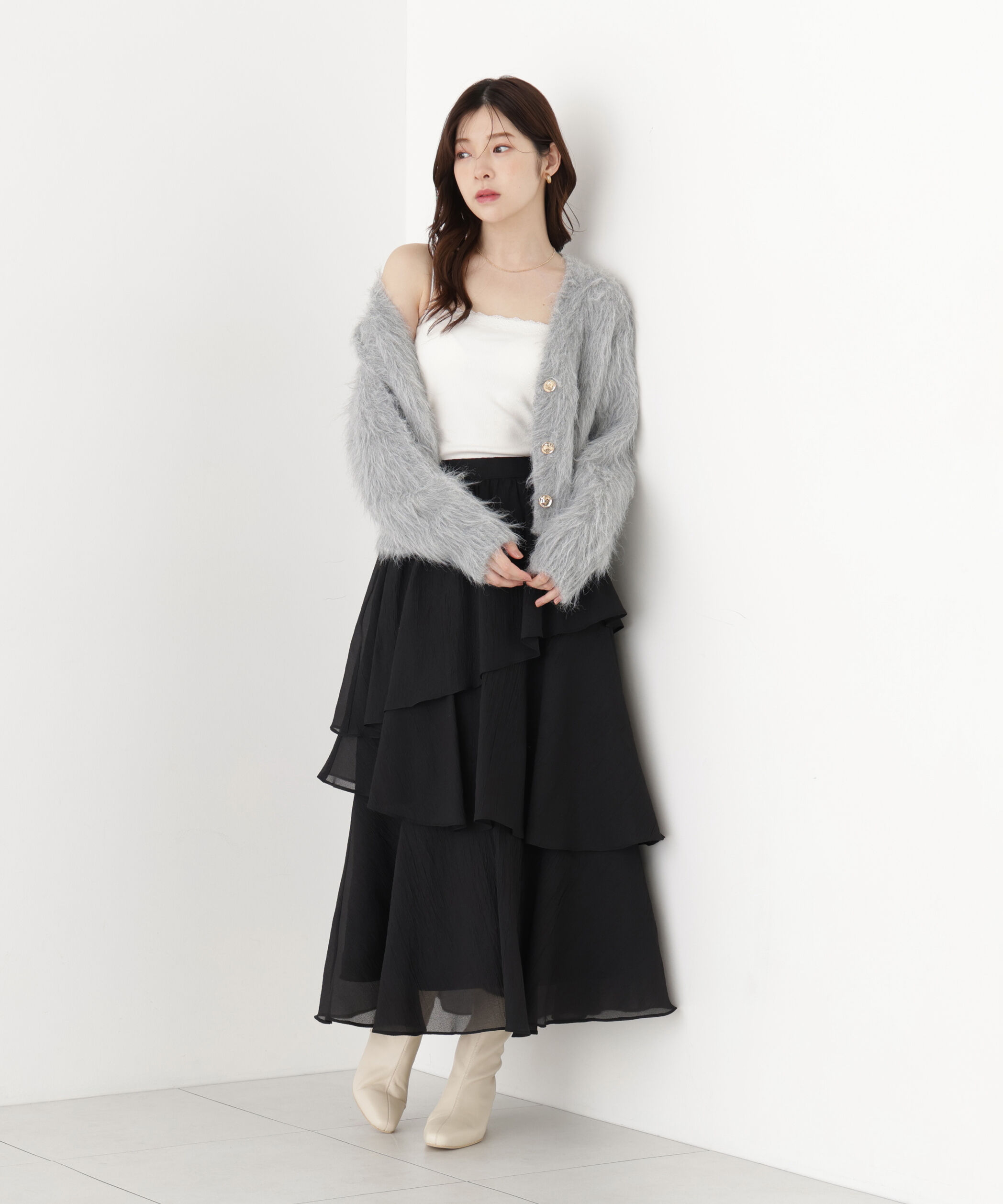 PROPORTION BODY DRESSING「シャギーショートカーディガン」|カーディガン|