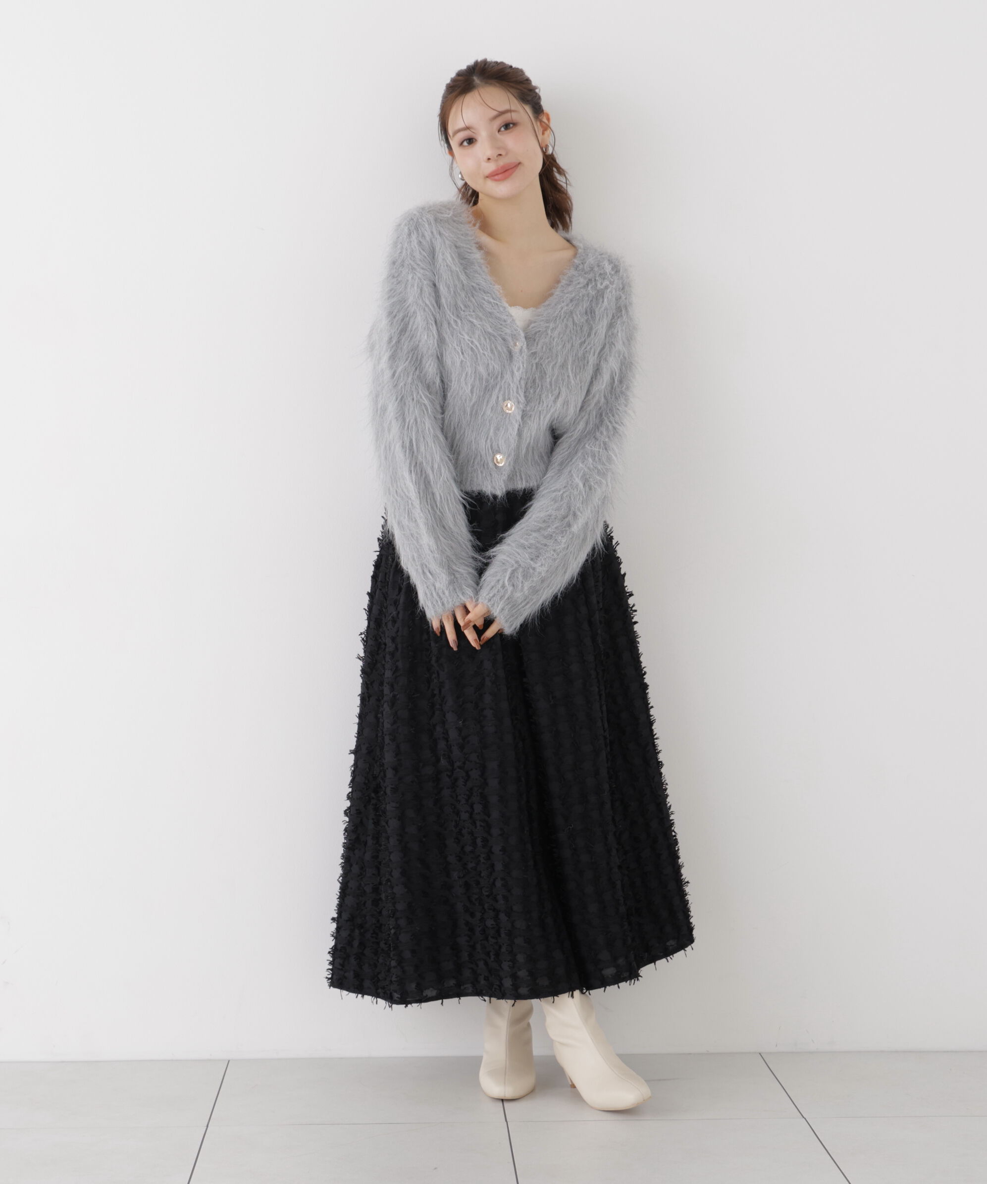 PROPORTION BODY DRESSING「シャギーショートカーディガン」|カーディガン|