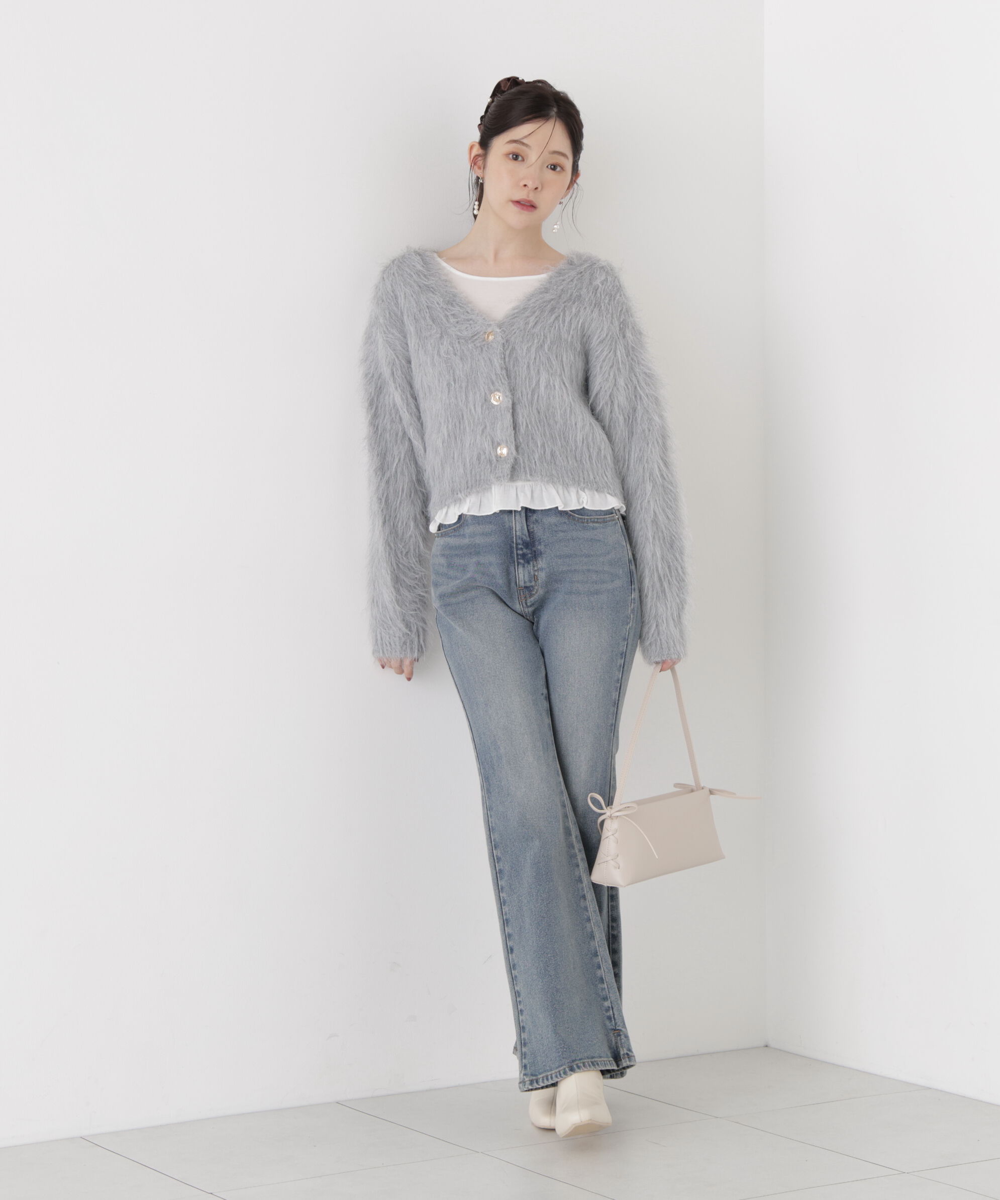 PROPORTION BODY DRESSING「シャギーショートカーディガン」|カーディガン|