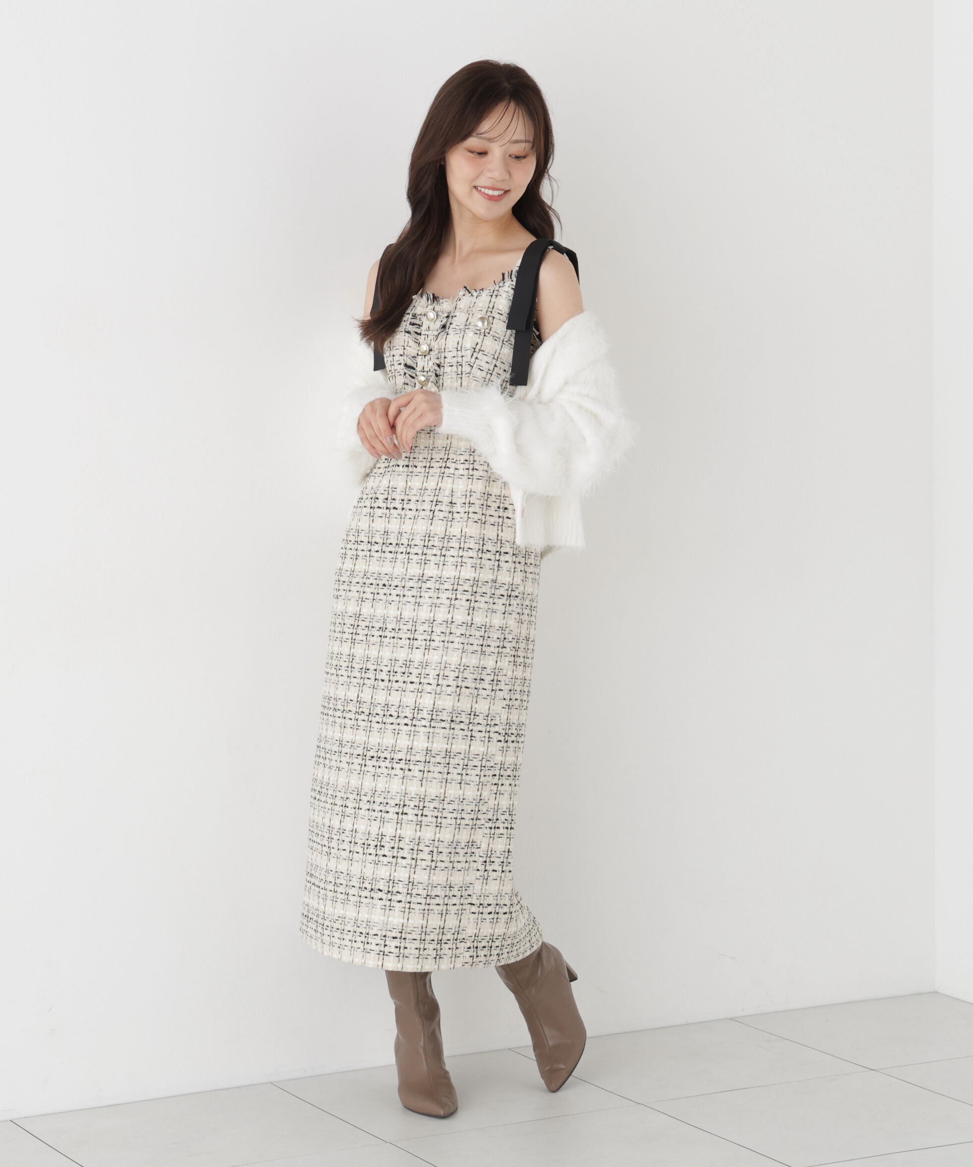 PROPORTION BODY DRESSING「シャギーショートカーディガン」|カーディガン|