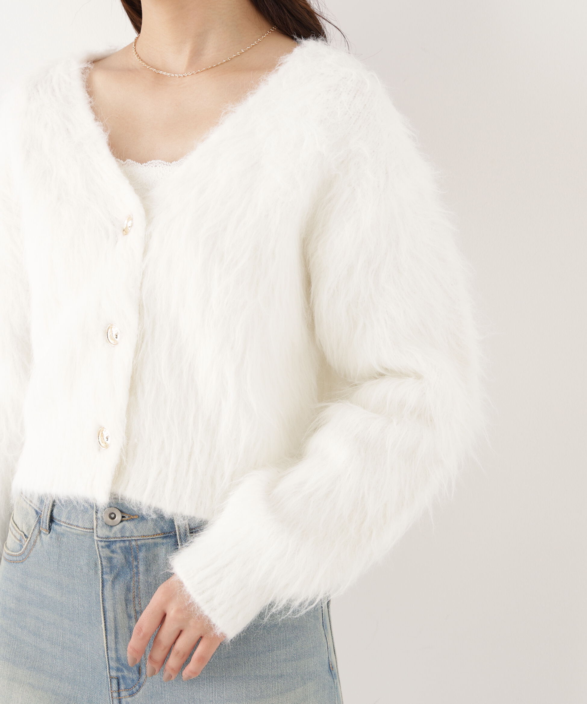 PROPORTION BODY DRESSING「シャギーショートカーディガン」|カーディガン|
