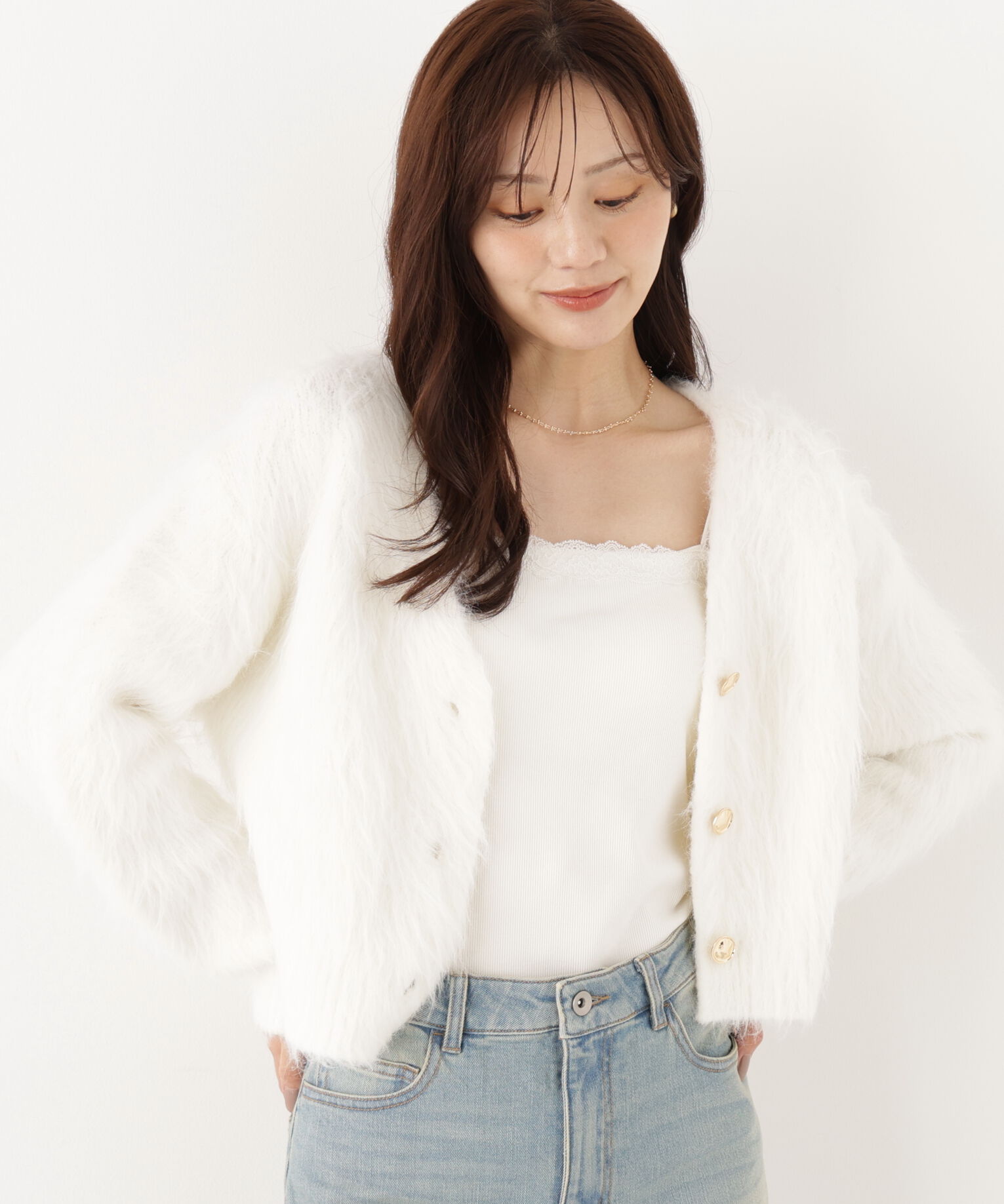 PROPORTION BODY DRESSING「シャギーショートカーディガン」|カーディガン|