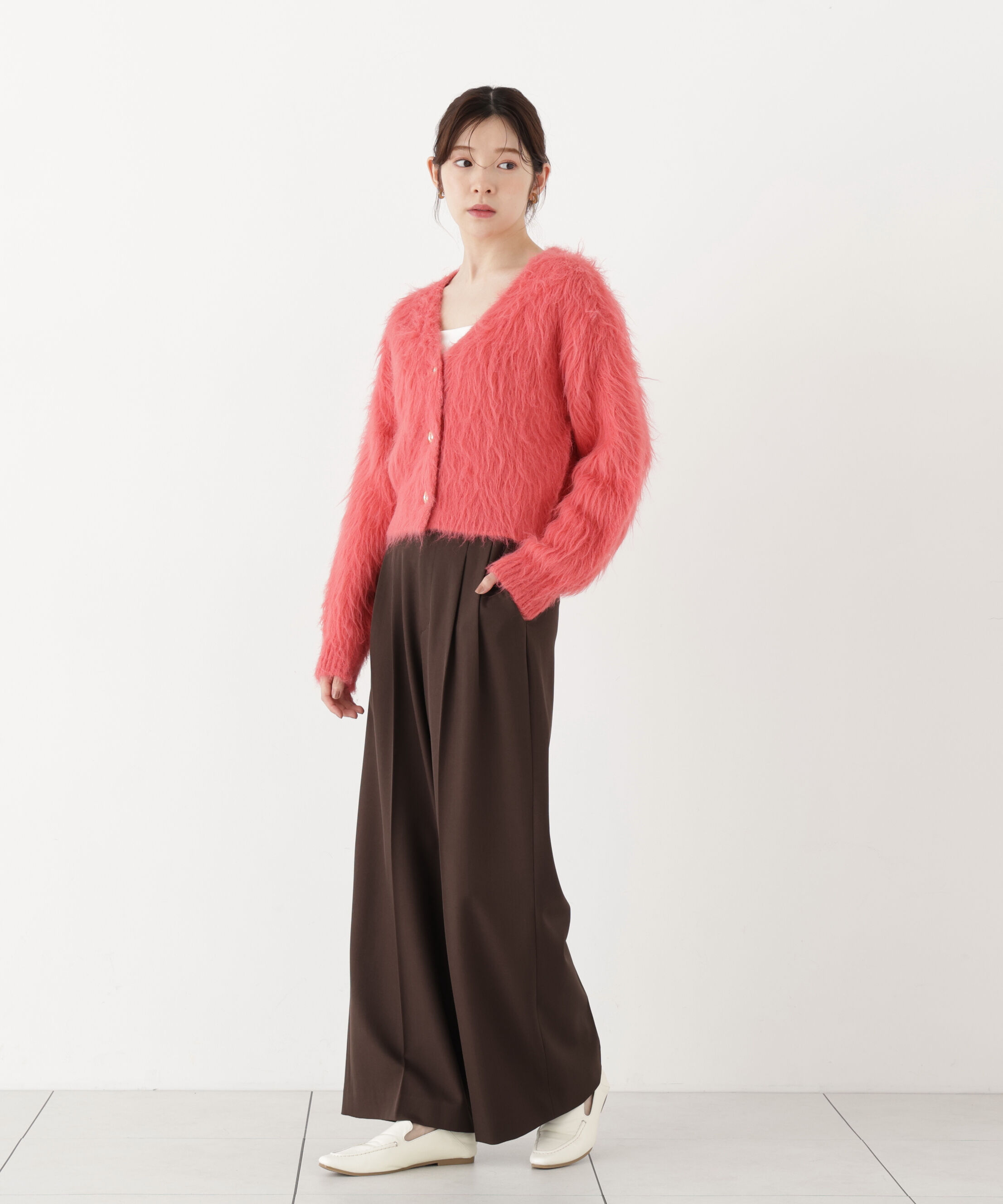 PROPORTION BODY DRESSING「シャギーショートカーディガン」|カーディガン|