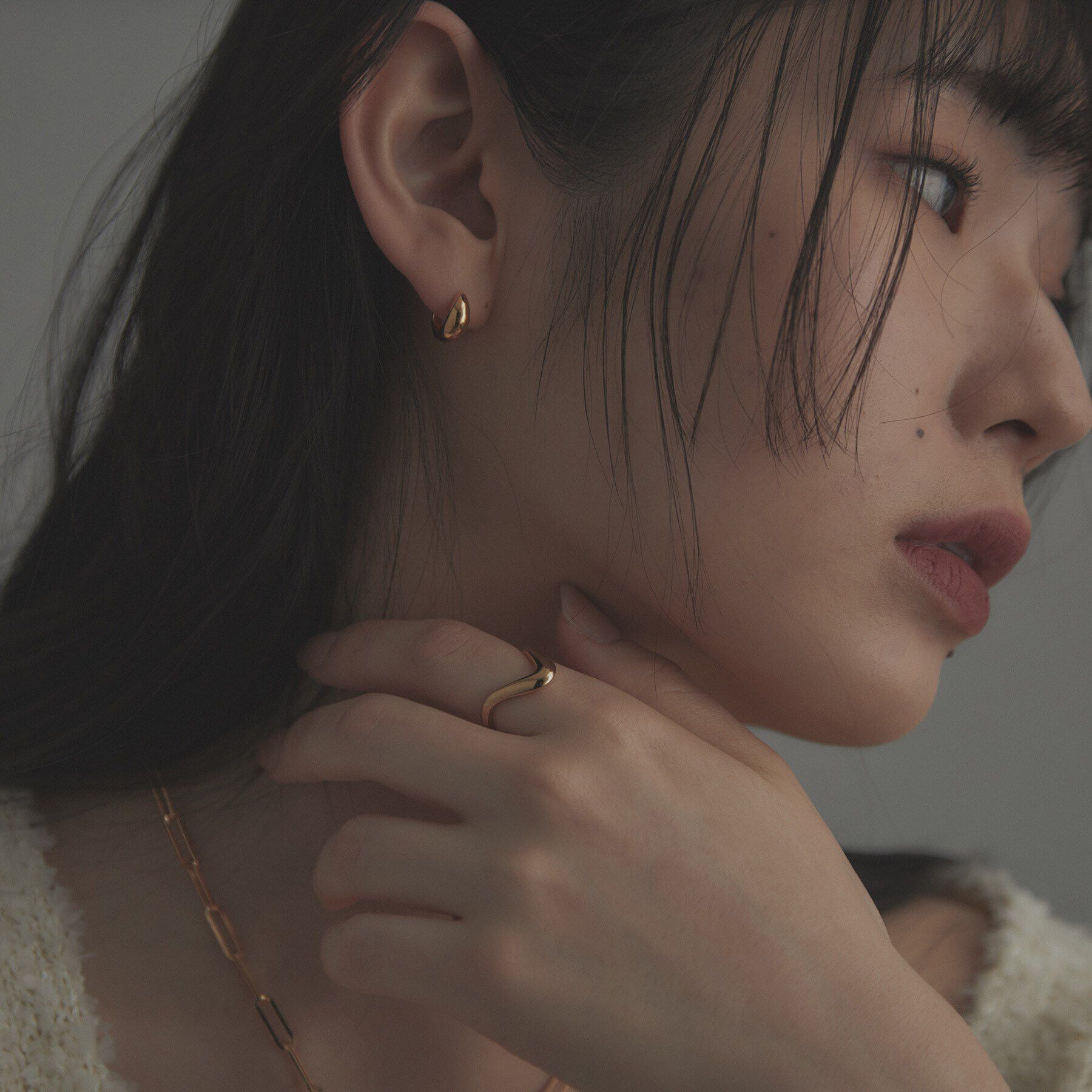 COCOSHNIK ONKITSCH「シルバー ハギーフープ マーキスピアス GP」|ピアス|