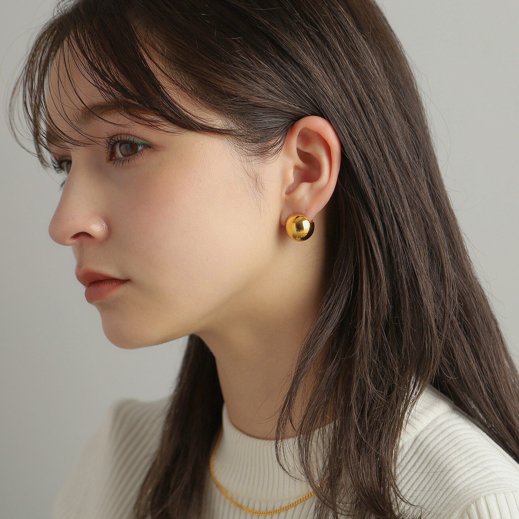 COCOSHNIK ONKITSCH「シルバー ハギーピアス ボールL GP」|ピアス|