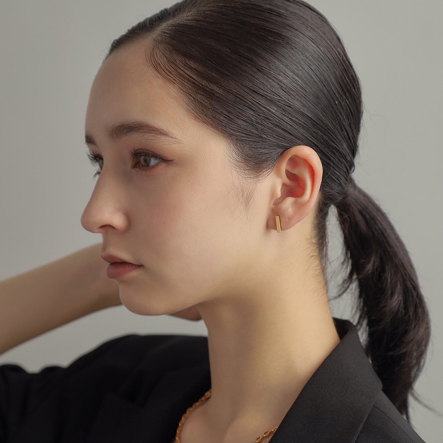 COCOSHNIK ONKITSCH「シルバー レクタングル スタッドピアス GP」|ピアス|