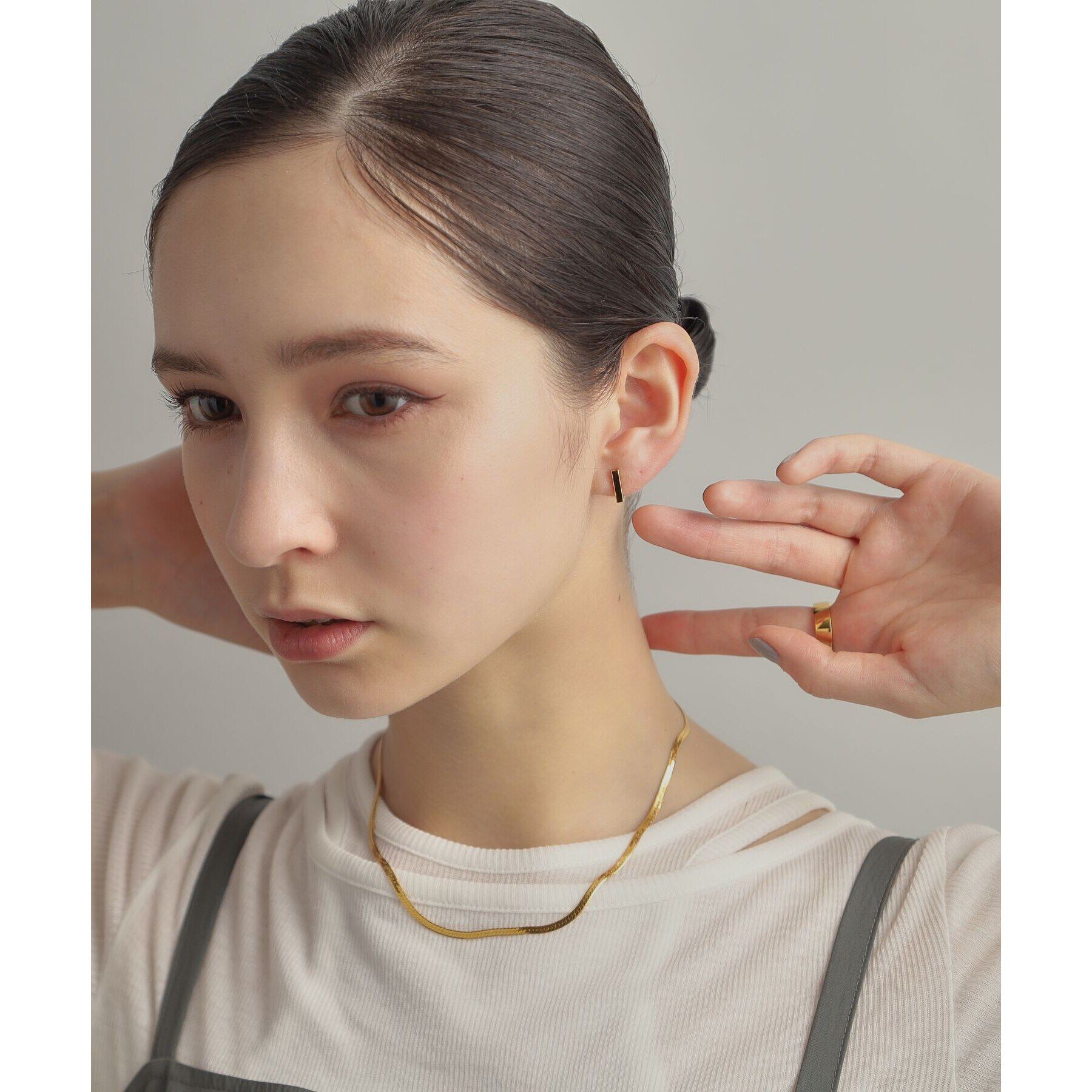 COCOSHNIK ONKITSCH「シルバー レクタングル スタッドピアス GP」|ピアス|
