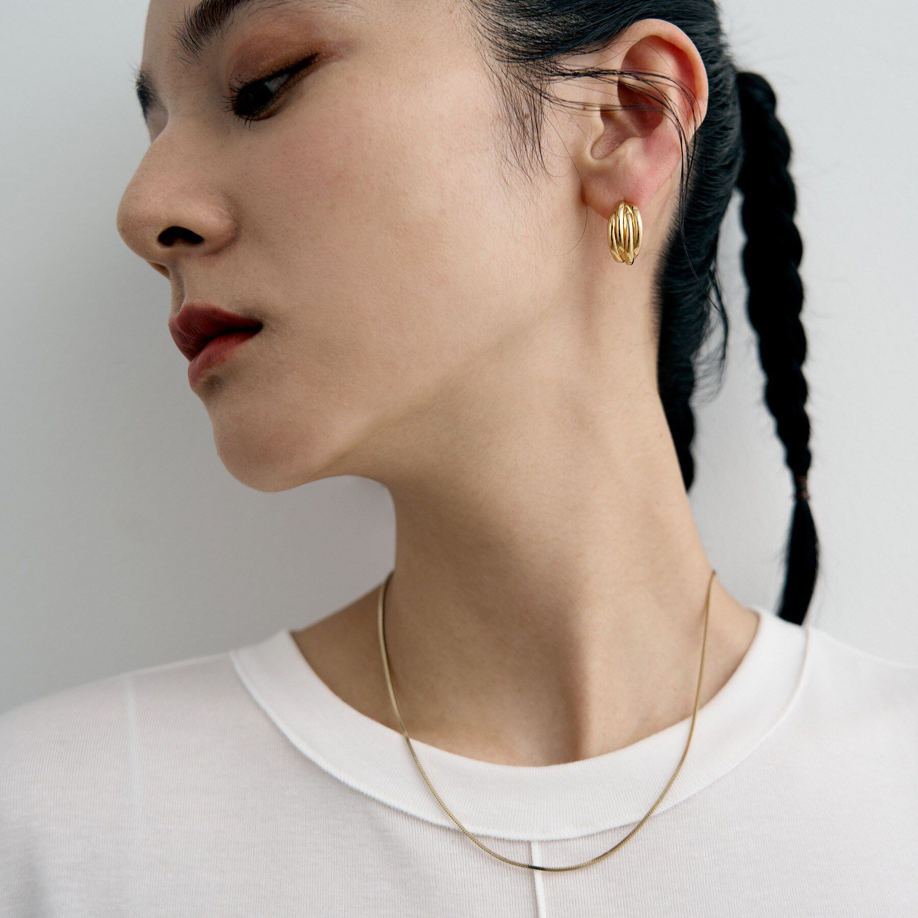 COCOSHNIK ONKITSCH「シルバー スモールフープ タングルドピアス GP」|ピアス|