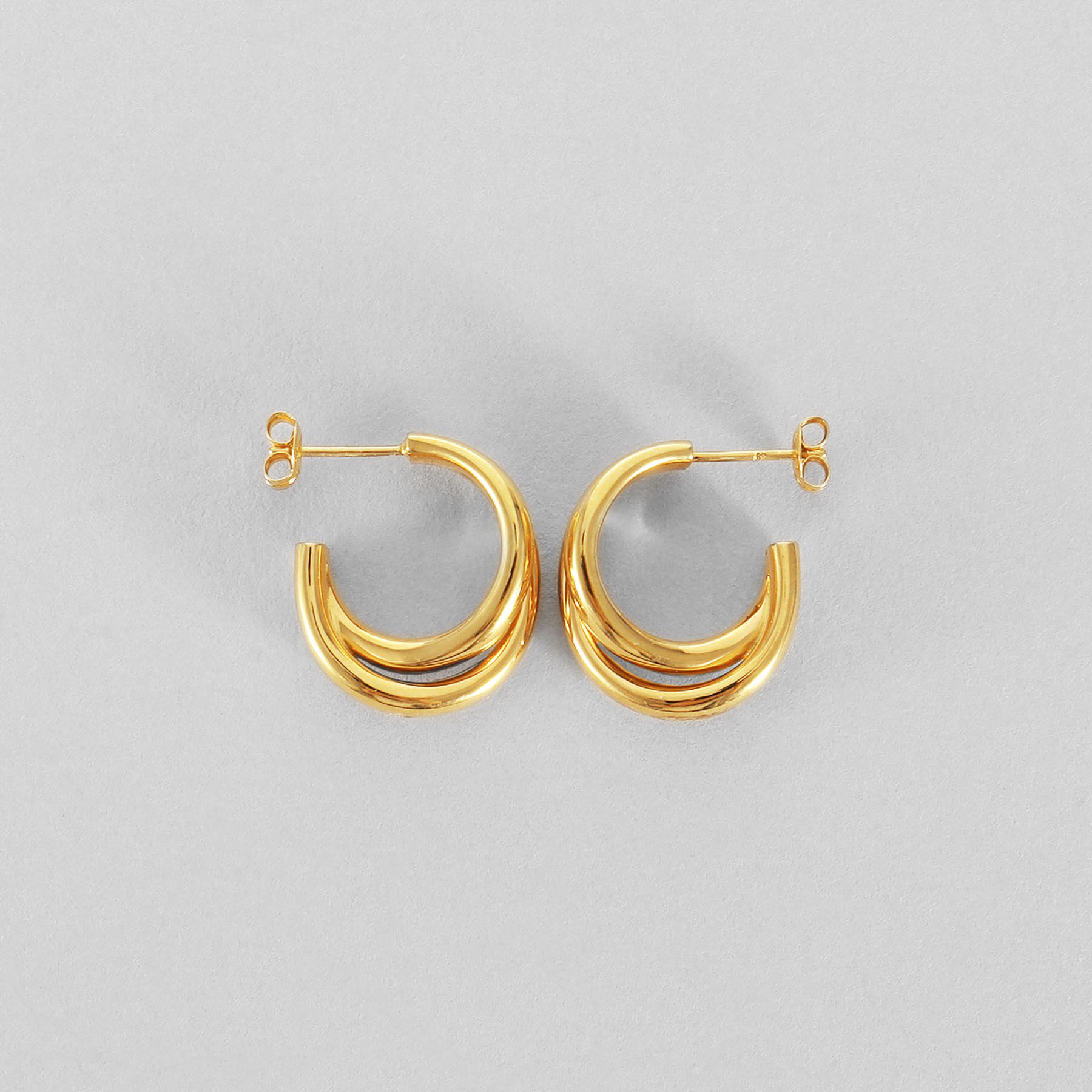 COCOSHNIK ONKITSCH「シルバー ドームクロスフープピアス GP」|ピアス|
