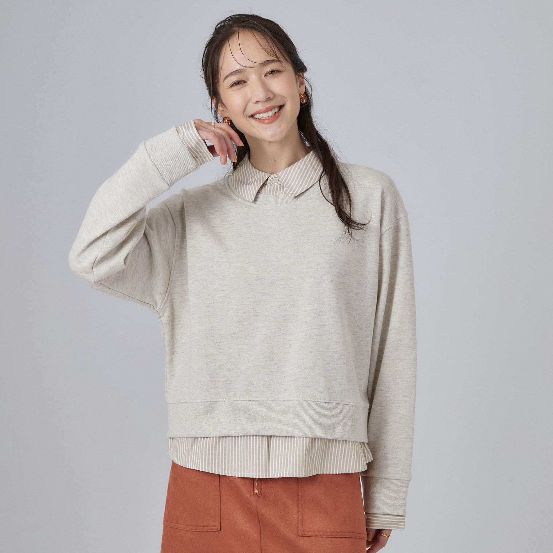 SHOO･LA･RUE「シャツレイヤードプルオーバーアソート」|Tシャツ・カットソー|