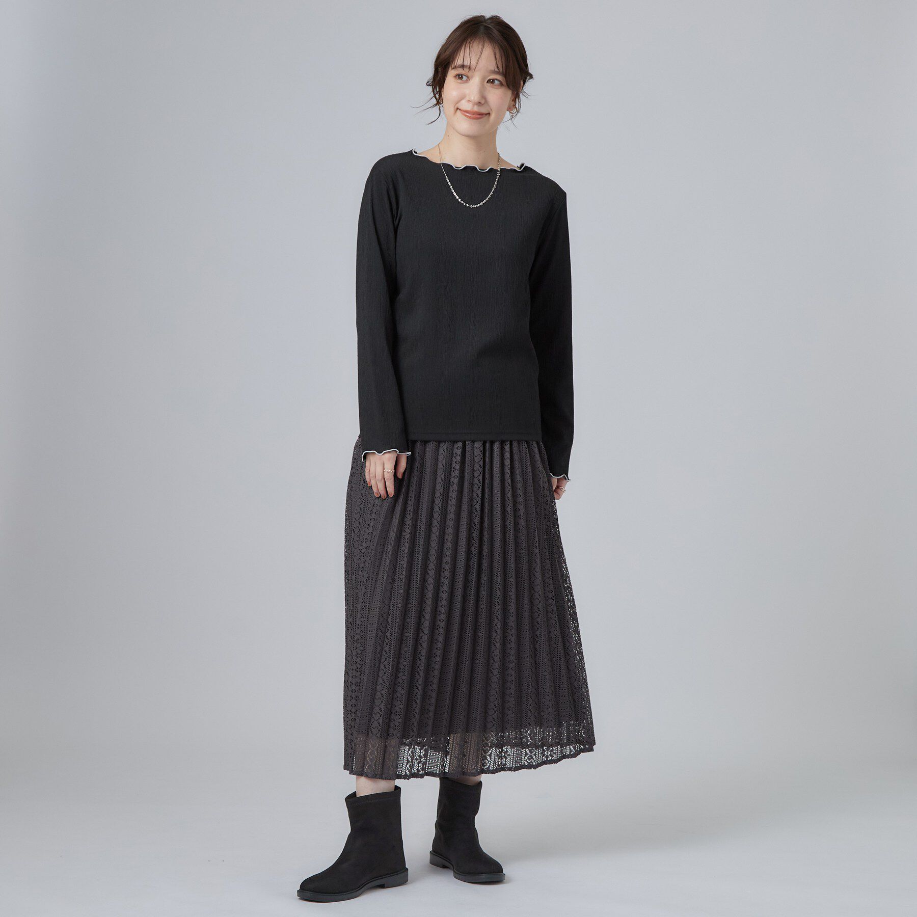SHOO･LA･RUE「ローヒールストレッチブーツ」|ショートブーツ|