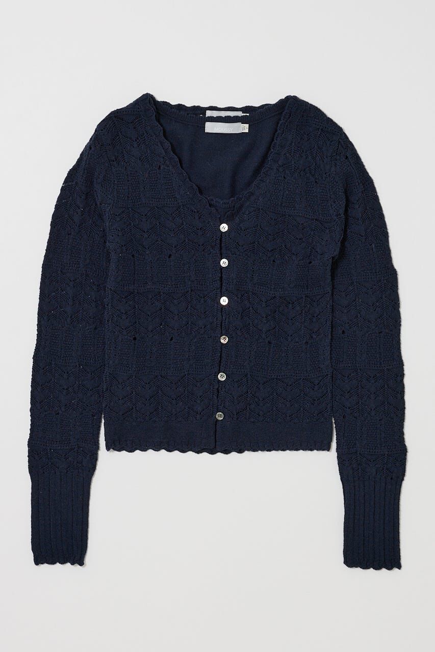 MOUSSY「MIXED EYELET ENSEMBLE トップス」|ニット・セーター|NVY