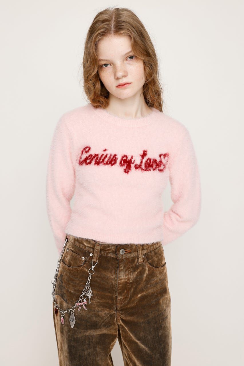 SLY「SHAGGY YARN LOGO C／N トップス」|ニット・セーター|