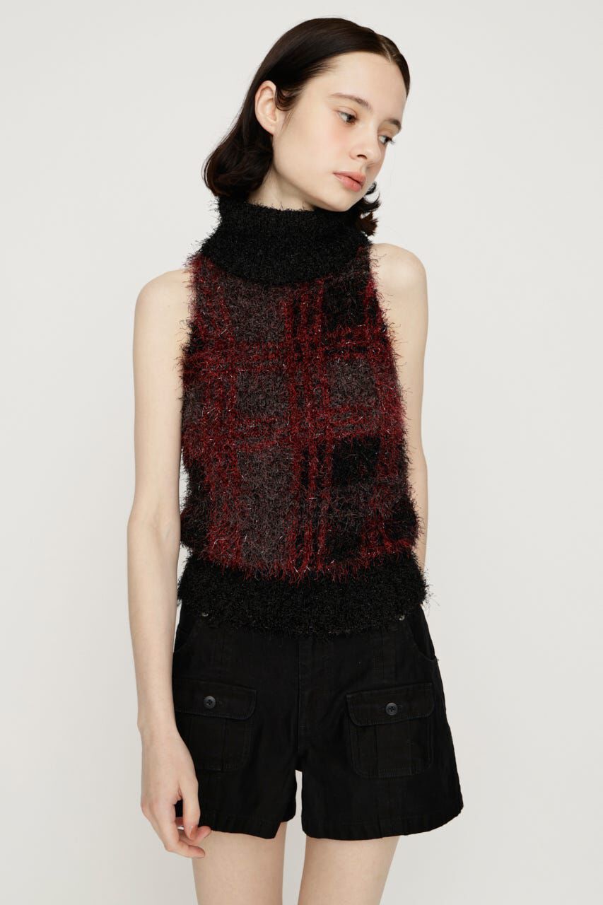 SLY「SHAGGY CHECK H／N ニット」|キャミソール|
