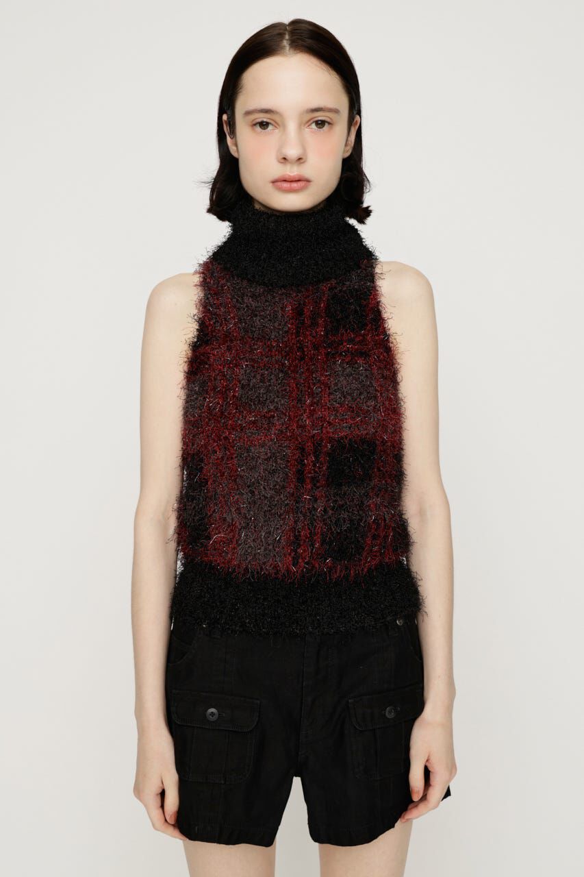 SLY「SHAGGY CHECK H／N ニット」|キャミソール|