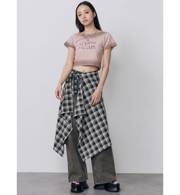 MURUA「シャドウクロップドTシャツ」|Tシャツ・カットソー|