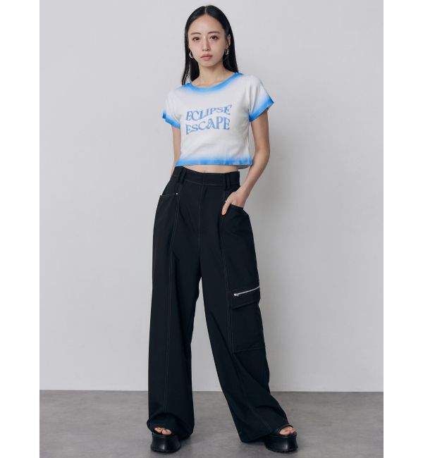 MURUA「シャドウクロップドTシャツ」|Tシャツ・カットソー|