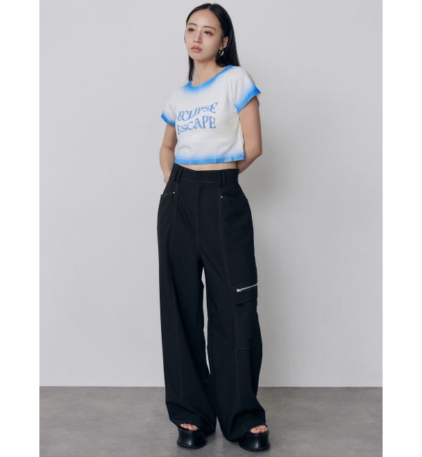 MURUA「シャドウクロップドTシャツ」|Tシャツ・カットソー|
