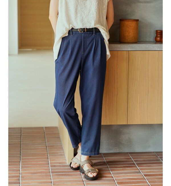 ikka「【雑誌InRed6月号掲載】GOKU楽パンツ 冷感テーパード【接触冷感】」|スラックス|