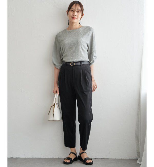ikka「【雑誌InRed6月号掲載】GOKU楽パンツ 冷感テーパード【接触冷感】」|スラックス|