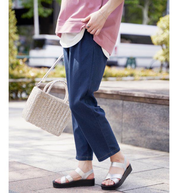 ikka「【雑誌InRed6月号掲載】GOKU楽パンツ 冷感テーパード【接触冷感】」|スラックス|