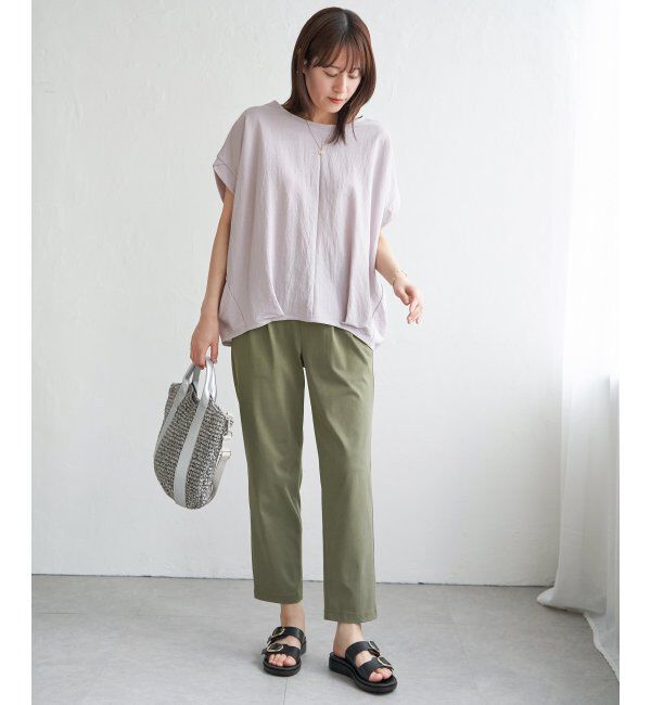 ikka「【雑誌InRed6月号掲載】GOKU楽パンツ 冷感テーパード【接触冷感】」|スラックス|