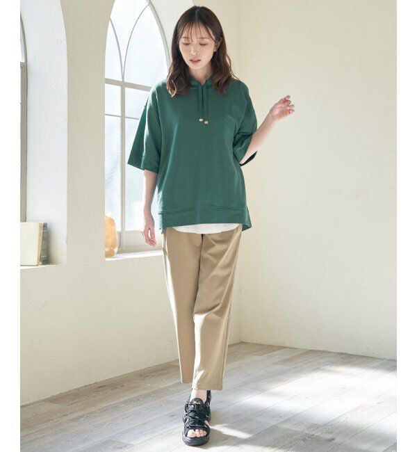 ikka「【雑誌InRed6月号掲載】GOKU楽パンツ 冷感テーパード【接触冷感】」|スラックス|