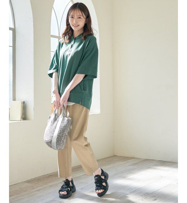 ikka「【雑誌InRed6月号掲載】GOKU楽パンツ 冷感テーパード【接触冷感】」|スラックス|