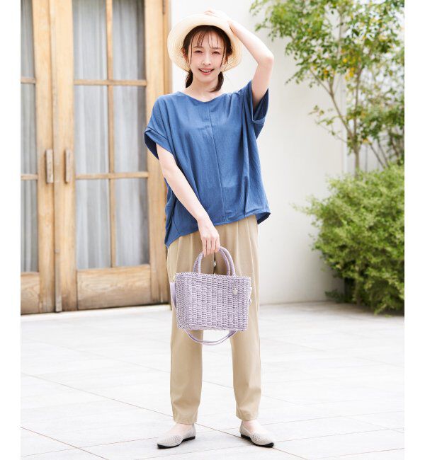 ikka「【雑誌InRed6月号掲載】GOKU楽パンツ 冷感テーパード【接触冷感】」|スラックス|