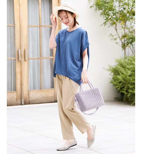 ikka「【雑誌InRed6月号掲載】GOKU楽パンツ 冷感テーパード【接触冷感】」|スラックス|